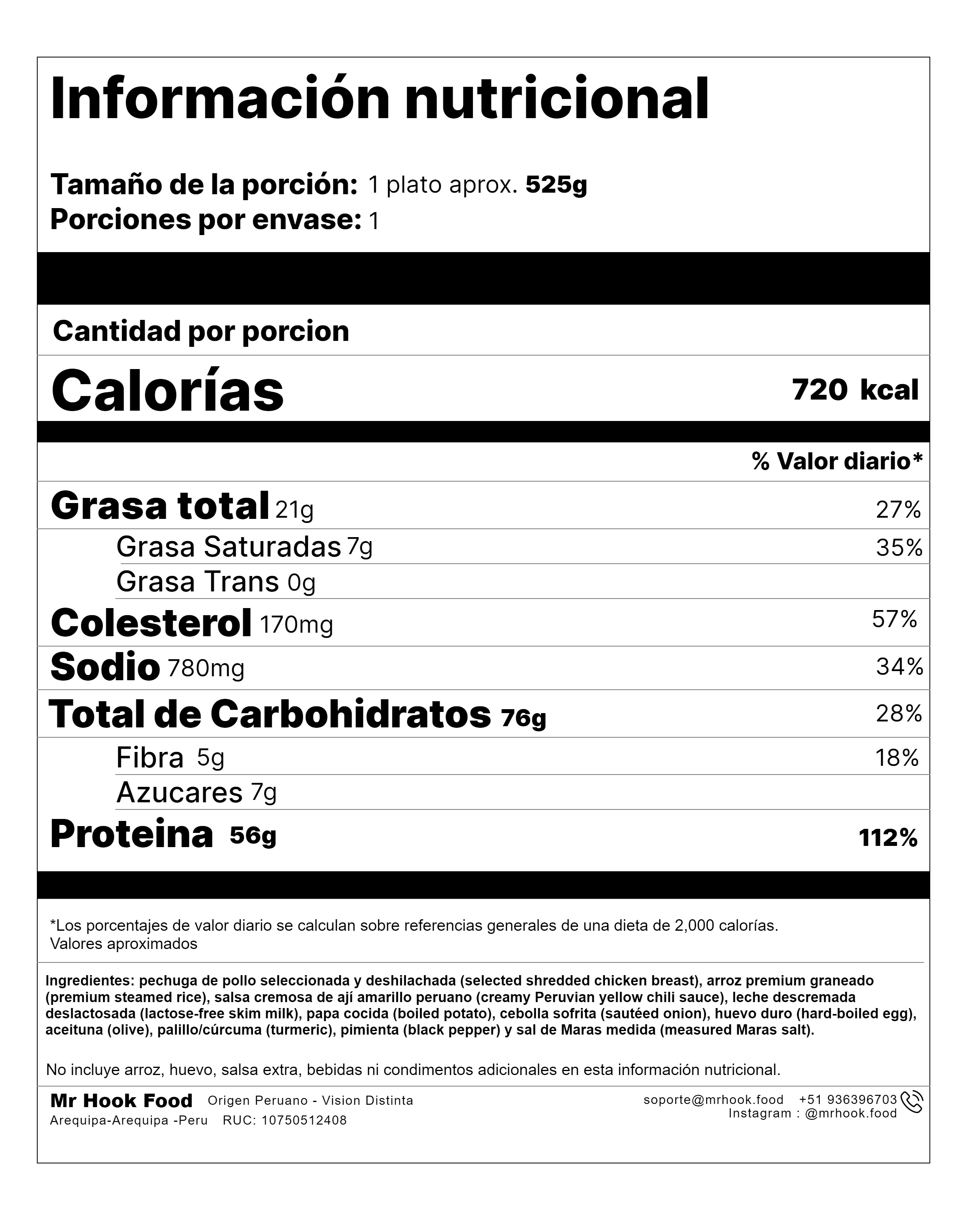 Ají de Gallina Hook + Arroz Premium (Hook Creamy Peruvian Chicken Chili + Premium Rice) #3
