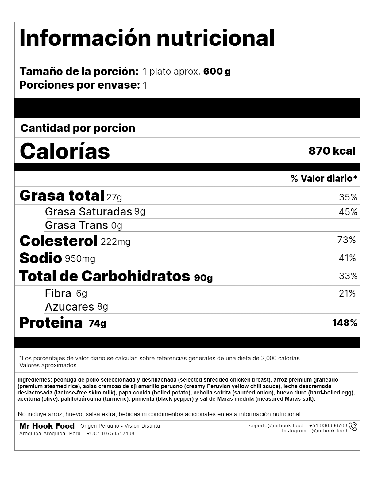 Ají de Gallina Hook + Arroz Premium (Hook Creamy Peruvian Chicken Chili + Premium Rice) #4