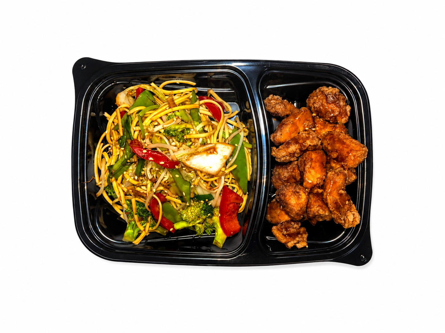 Tallarín Chino Oriental con Pollo Crocante (Oriental Chinese Noodles with Crispy Chicken)