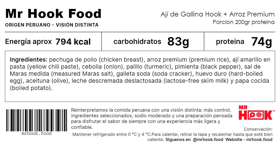 Ají de Gallina Hook + Arroz Premium (Hook Creamy Peruvian Chicken Chili + Premium Rice) #4