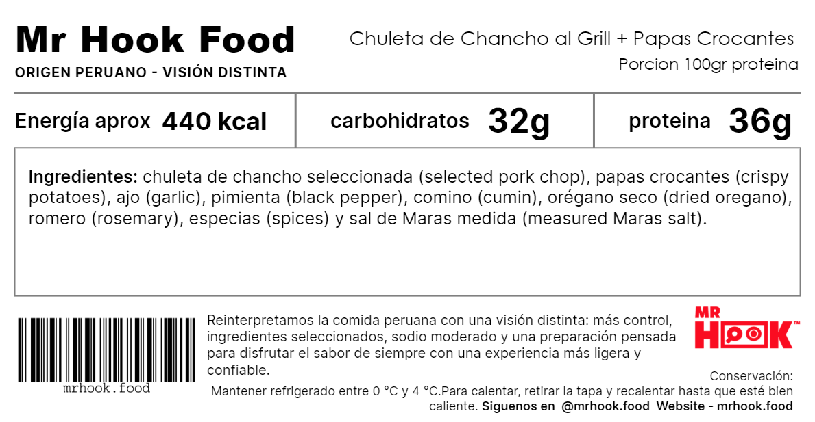 Chuleta de Chancho al Grill + Papas Crocantes  (Grilled Pork Chop + Crispy Potatoes)